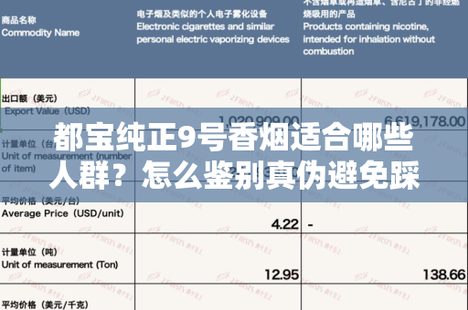都宝纯正9号香烟适合哪些人群？怎么鉴别真伪避免踩坑？